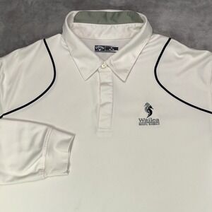 CALLAWAY Long Sleeve Polo Shirt Men's XL Ivory Golf Performance WAILEA MAUI HI